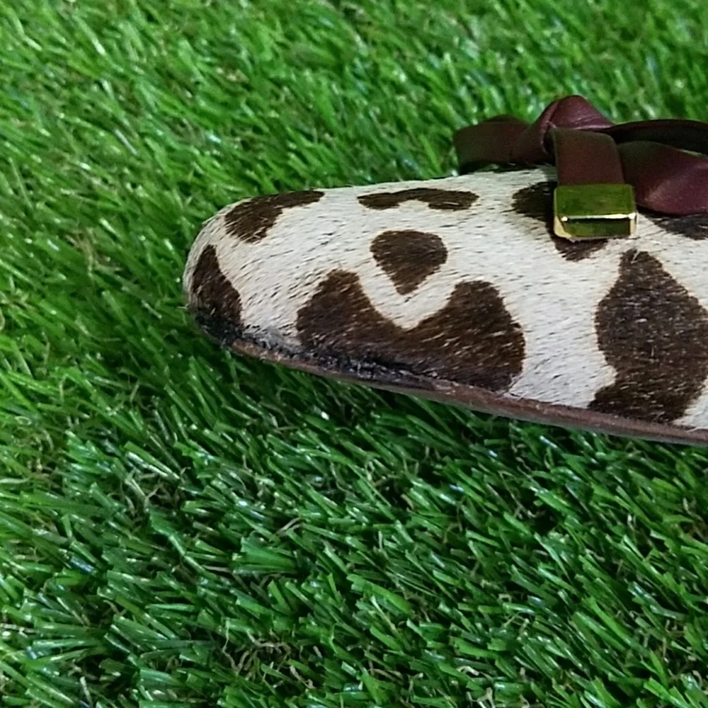 Kate Spade Calf Fur Emma Bow Flats